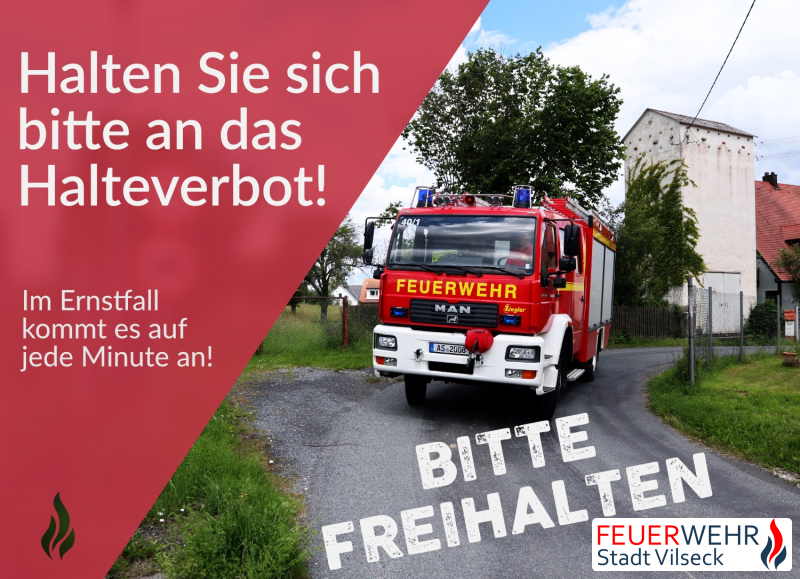 Hinweis auf Halteverboteinhaltung | HLF | Feuerwehr Vilseck